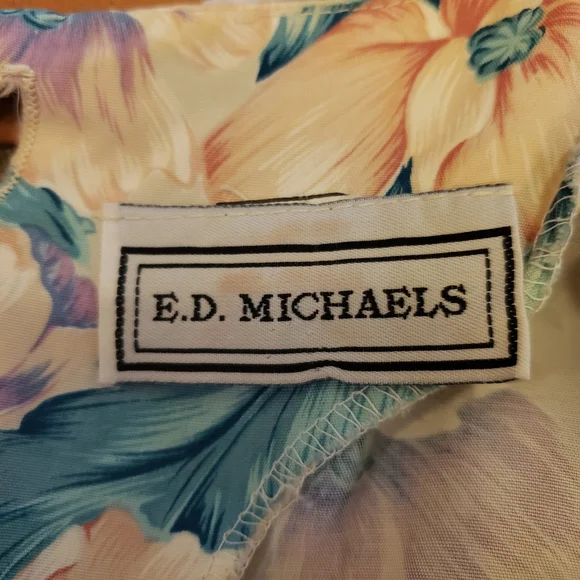 80s VTG Pastel Floral Garden Party Dress - Picture 4 of 12